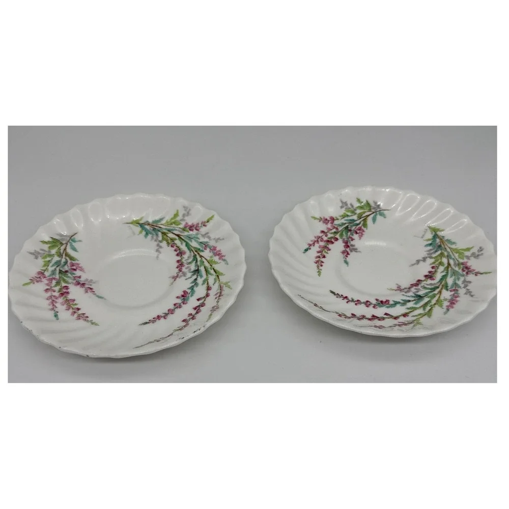 Royal Doulton Bell Heather Saucers Set of 2 Bone China H4828 R1941 England 5.5in